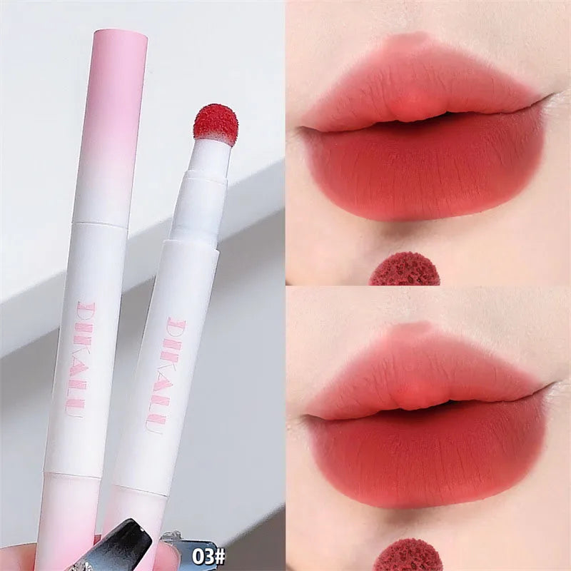 Rynx | Matte Lip Mud Air Cushion Lips Cream Brick Red Lip Lacquer Powder Lipstick Pen Non-Stick Cup Women's Lip Color Korean Makeup