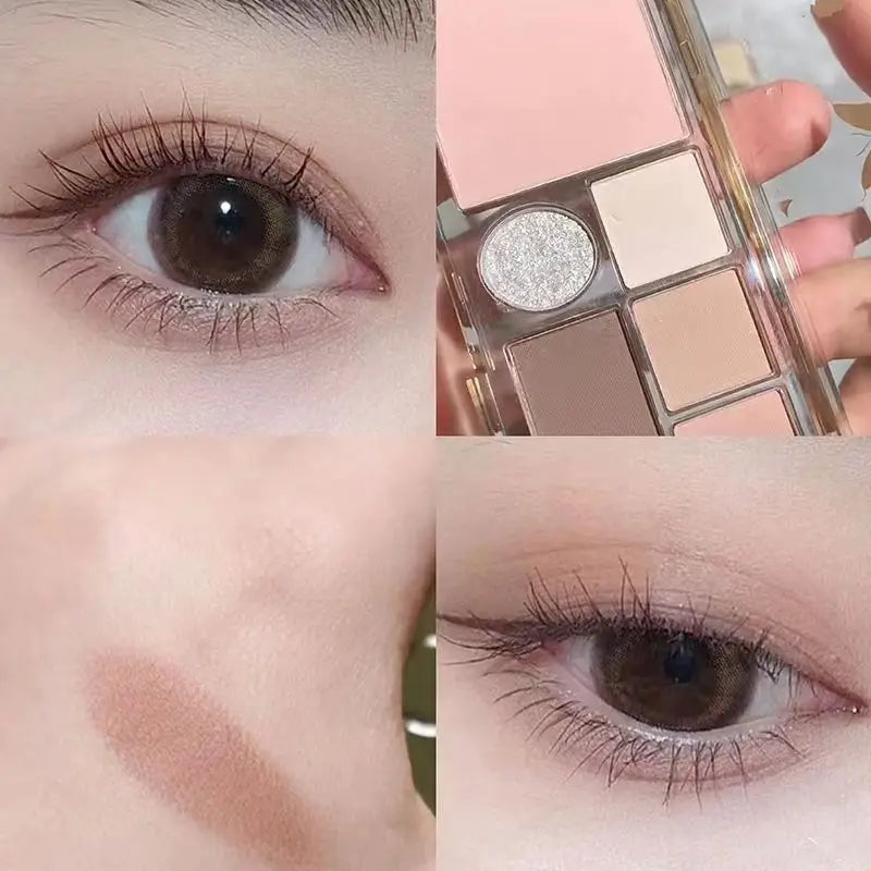 Rynx | Smoked Matte Eyeshadow 6 Colors Glitter Eyeshadow Palette Highlighter for Face Blush Korean Makeup Eyeshadow Palette Cooler Style