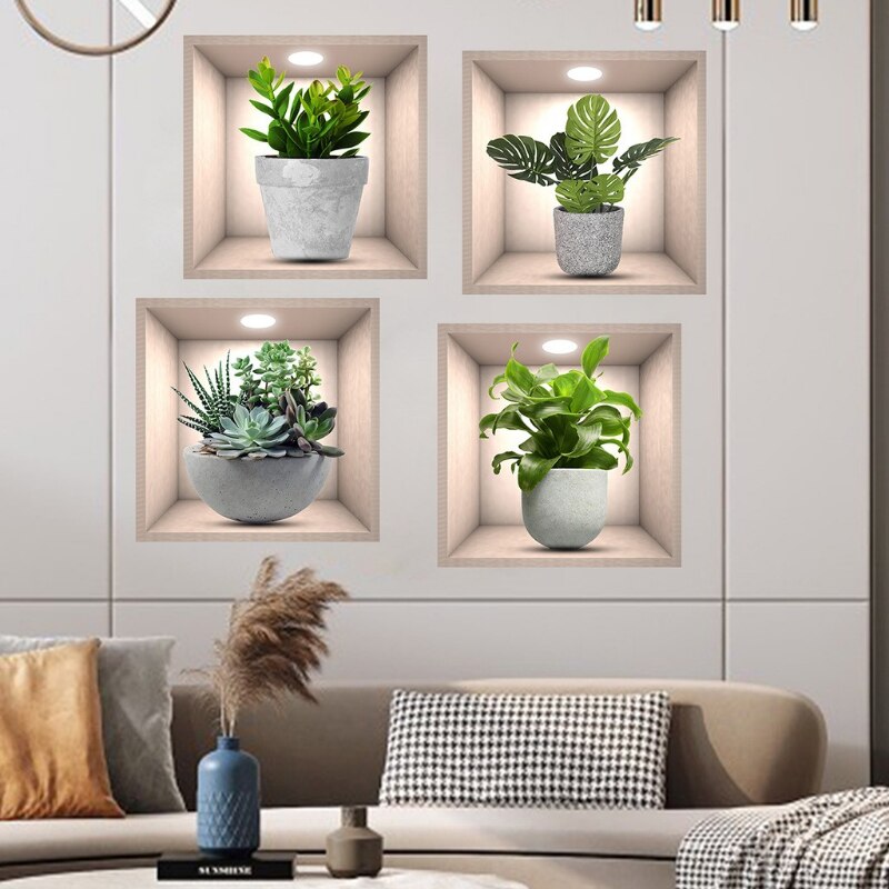 Lisslune | Wall Decorative Potted Plant Stickers