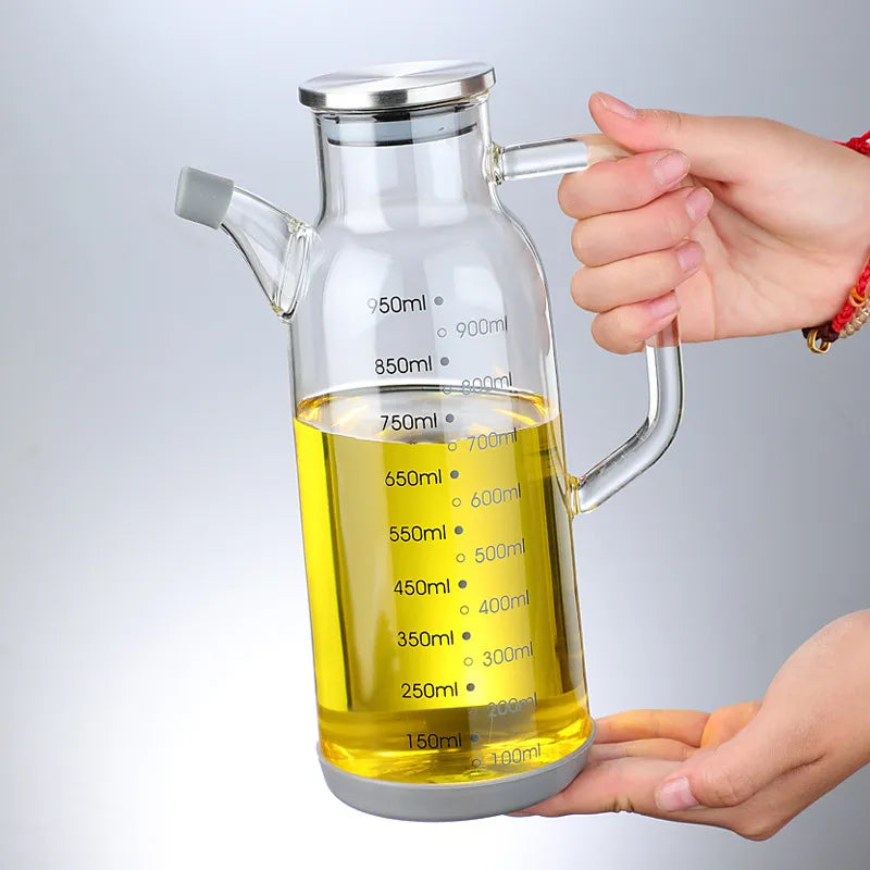 Lisslune | Pure Glass Measuring Scale Oil Dispenser  Bottle