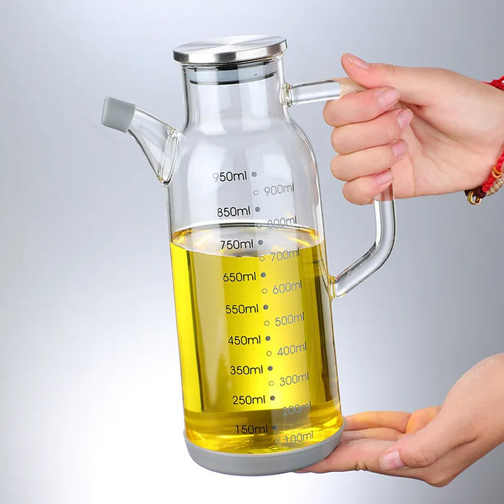 Lisslune | Pure Glass Measuring Scale Oil Dispenser  Bottle