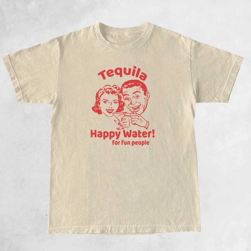 Lisslune | Tequila Retro Print T-Shirts