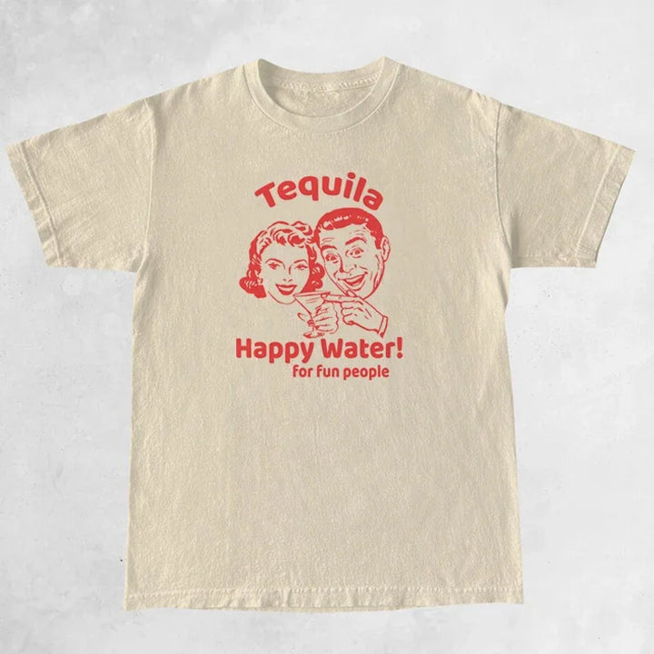 Lisslune | Tequila Retro Print T-Shirts