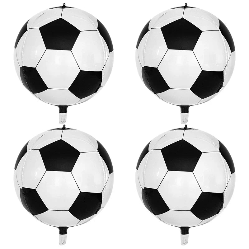 Rynx 22 Inch 4D Soccer Balloon Foil Soccer Theme Party Supplies Kids Boys Sports Birthday Party Decorations Gifts Helium Globo