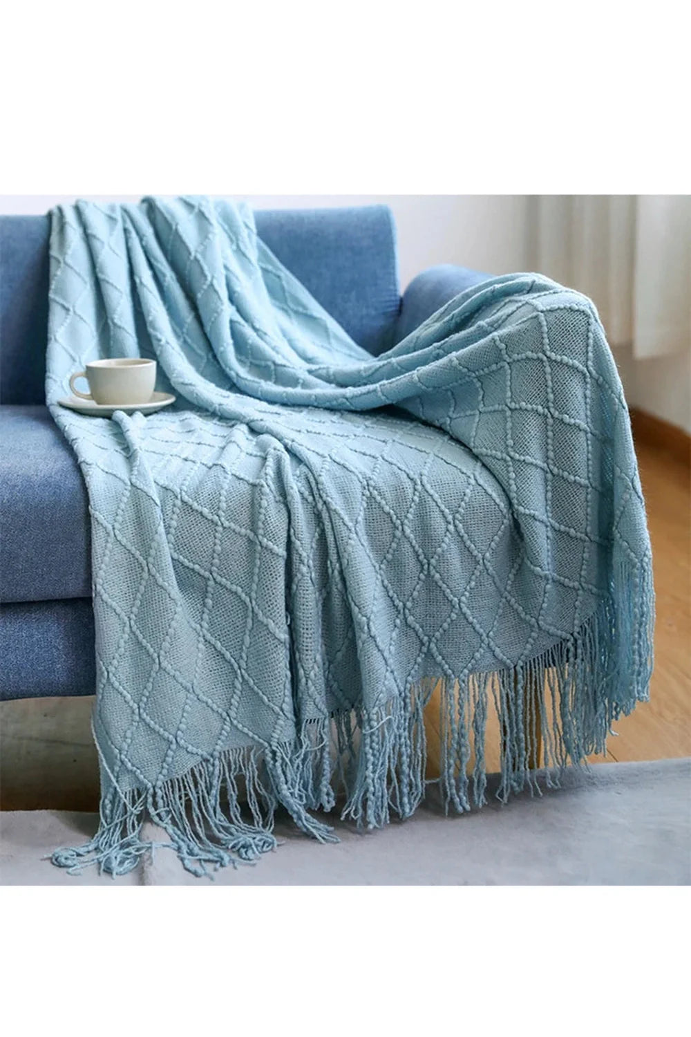 Lisslune | Diamond Knit Throw Blanket