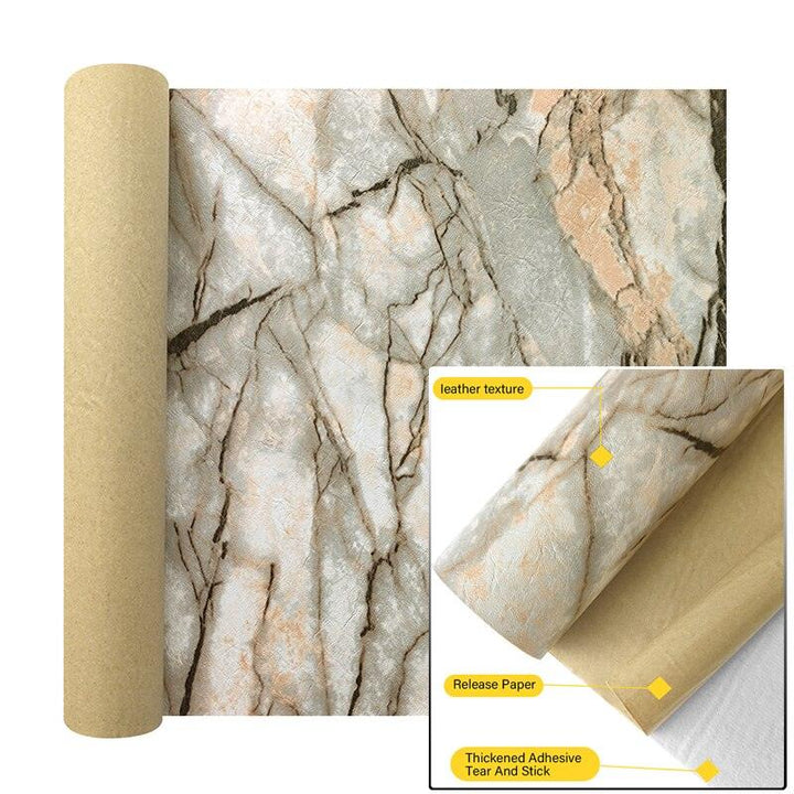 Lisslune | Marble Effect Self-Adhesive Synthetic Leather Craft Sheets - Must-Have for Creative Transformations
