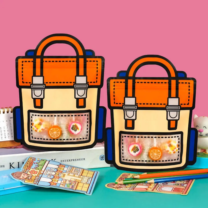 Lisslune | 50pcs Creative 2D Cartoon Schoolbag