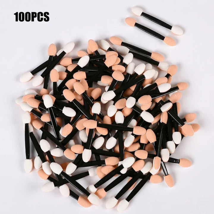 Rynx | 10/100 pcs Small Portable Eyeshadow Applicators in Bulk Double Sponge Eyeshadow Brush Makeup Tools Double-Headed Eyeshadow Brush