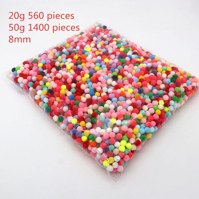 Lisslune | Colorful Spandex Pompom Craft Kit for Creative Projects