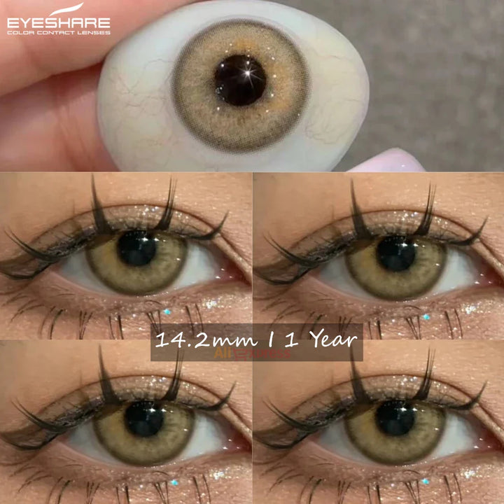 Rynx | Natural colored contact lenses for green eyes Blue contact lenses Brown beauty contact lenses Annual 2 pieces/pair Gray lenses