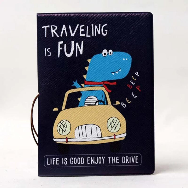 Lisslune | Chic 3D Printed Passport Holder with Card Slots and Synthetic Leather Texture