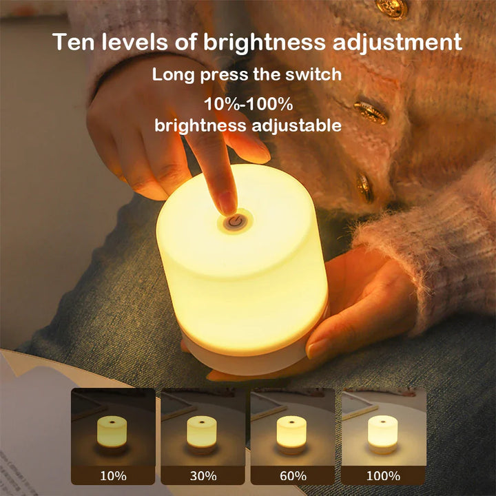 Lisslune | Creative USB Nightstand Lamp - Touch-Dimming LED Night Light for Bedroom & Student Dormitory