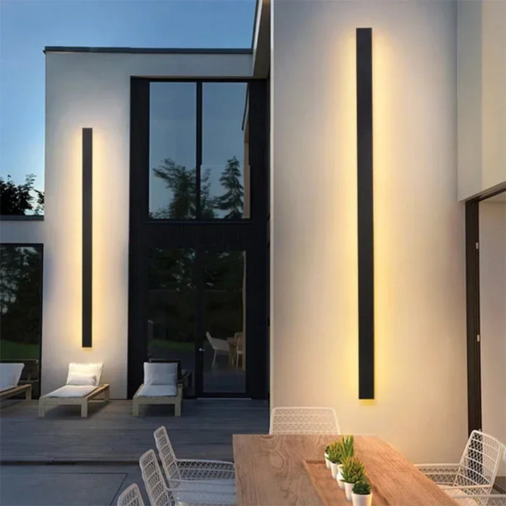 Lisslune | Lunor Modern Linear Outdoor Wall Light – Metal & Acrylic for Terrace & Entrance Area