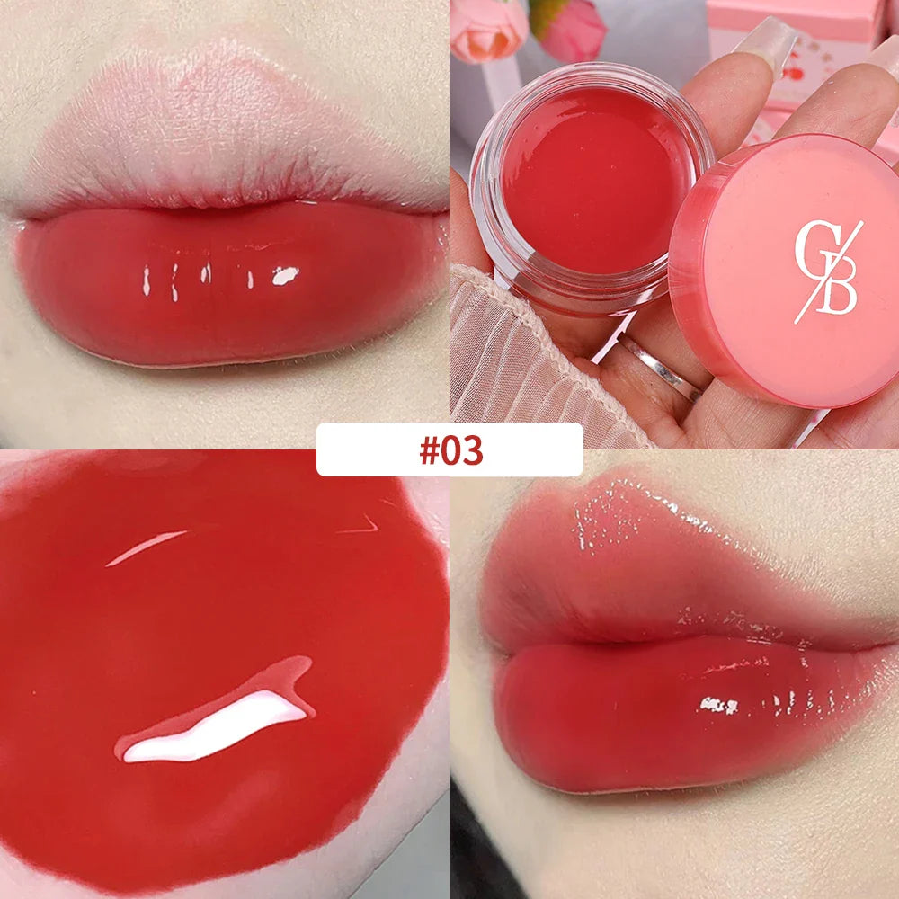 Rynx | Jelly Canned Lip Glaze 8 Colors Mirror Water Light Jam Lip Color Pigmented Long-lasting Moisturizing Plumping Lip Gloss Makeup