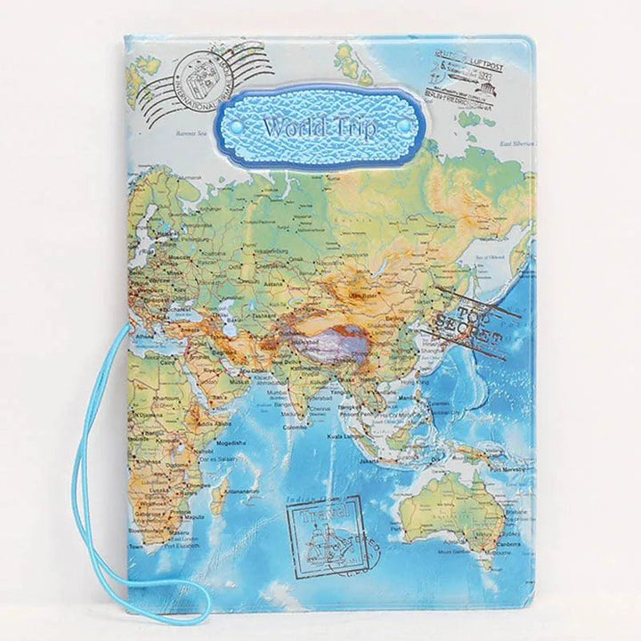 Lisslune | Chic 3D Printed Passport Holder with Card Slots and Synthetic Leather Texture