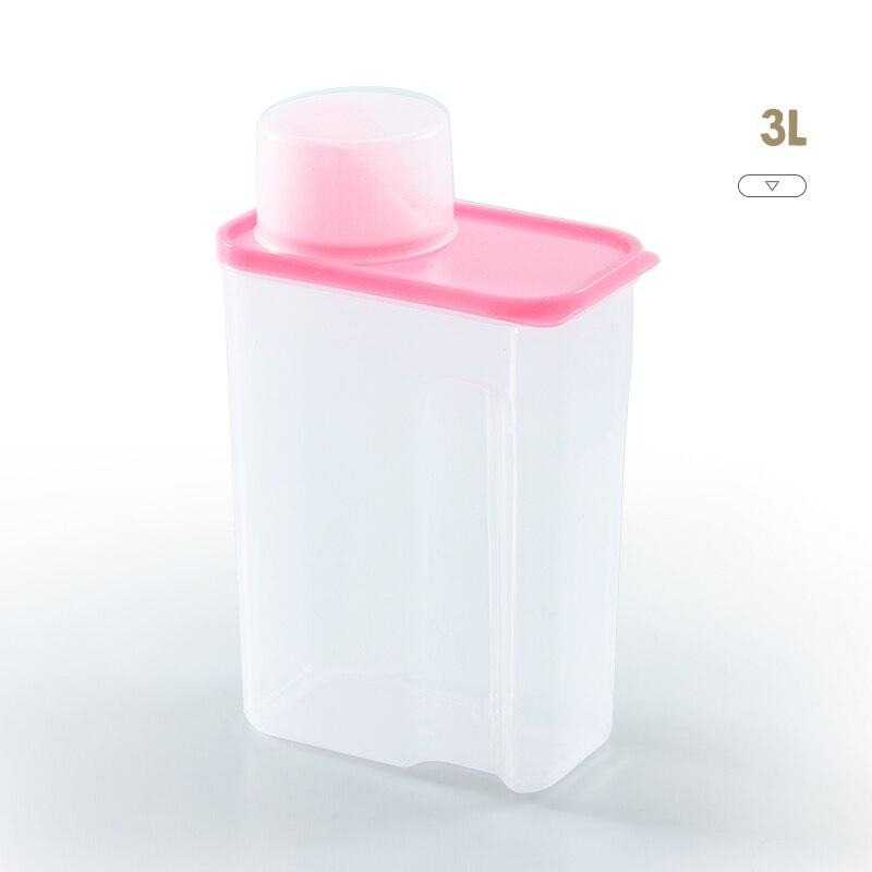 Lisslune | Clear Laundry Detergent Storage Container - Versatile 2L/3L Options in Vibrant Colors
