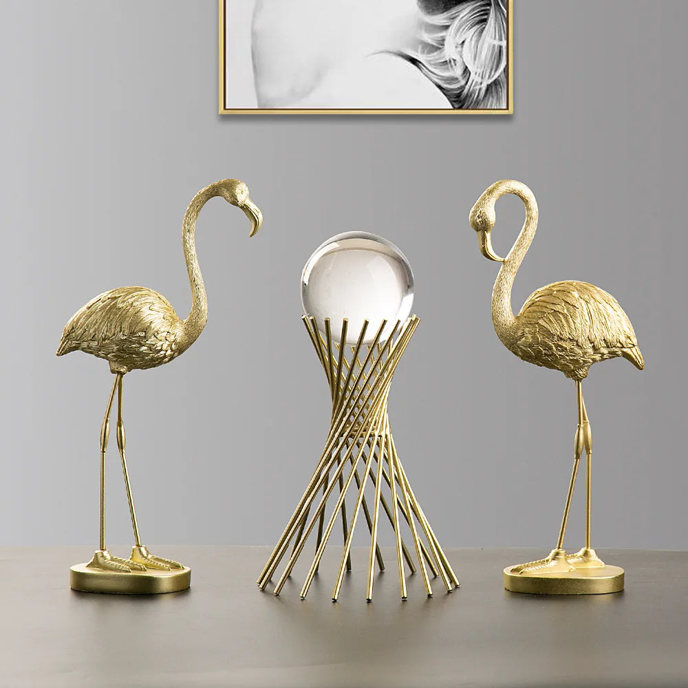 Lisslune | Nordic Flamingo Figurine Figure Statue Sculpture Living Room Office Wedding Party Ornaments Home Decor Decoration Accessories