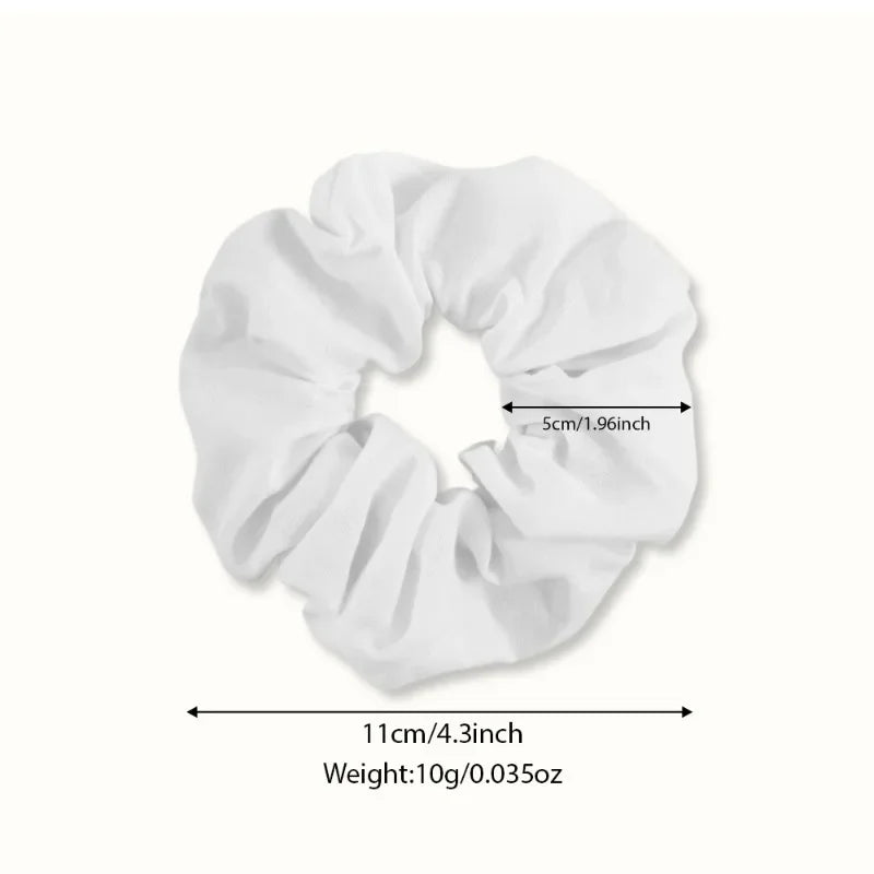Rynx | 5 Pieces/Set Women's Hair Ties White Solid Color Hair Tie for Girls Ponytail Holder Rubber DIY Home Batik Handmade Supplies Hair Tie