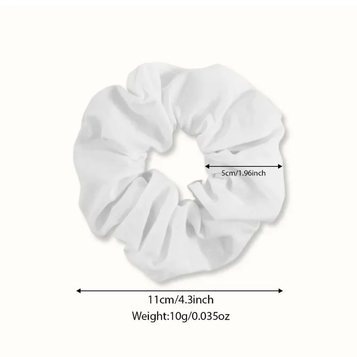 Rynx | 5 Pieces/Set Women's Hair Ties White Solid Color Hair Tie for Girls Ponytail Holder Rubber DIY Home Batik Handmade Supplies Hair Tie