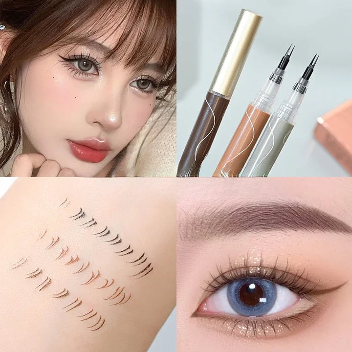 Rynx | Natural Double Fork Tip Under Lash Pen Ultra-thin Liquid Eyeliner Waterproof Lash Brow Eyeliner Pencil Makeup Tools