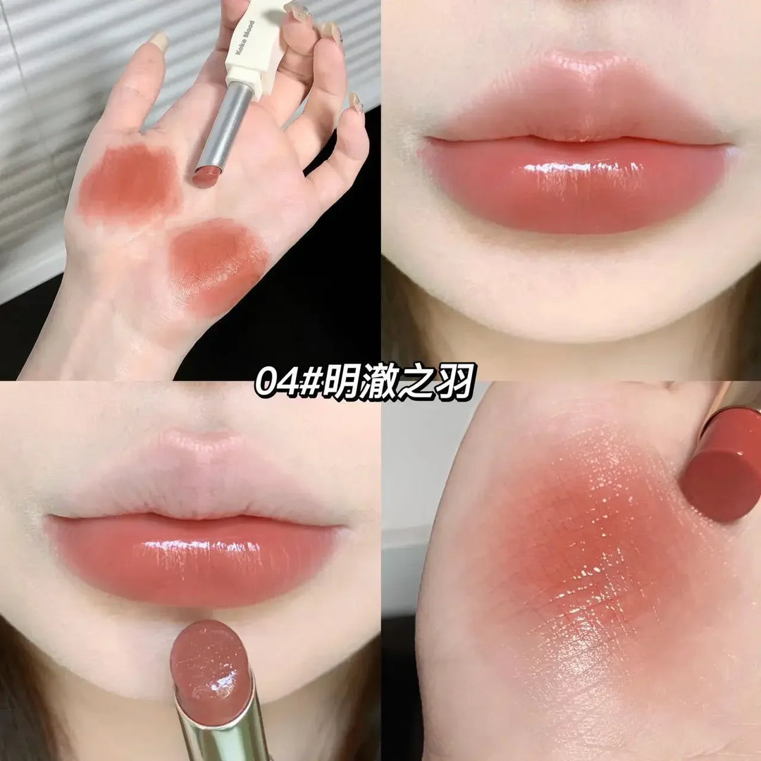 Rynx | New Jelly Mirror Black Tube Lipstick Long-lasting Non-sticky Cup Moisturizing Water Light Lip Balm Korean Lip Makeup Cosmetics 1 Piece