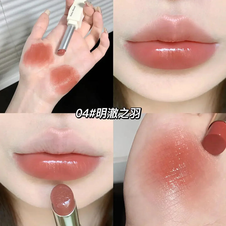 Rynx | New Jelly Mirror Black Tube Lipstick Long-lasting Non-sticky Cup Moisturizing Water Light Lip Balm Korean Lip Makeup Cosmetics 1 Piece