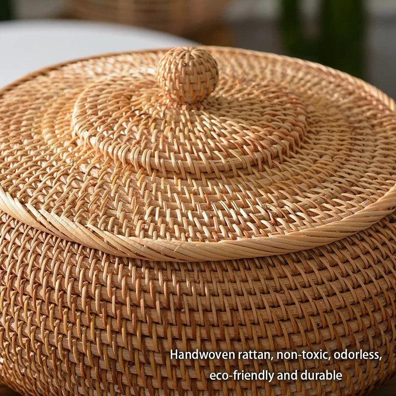 Lisslune | Elegant handwoven rattan storage chest - Stylish organizer for any room