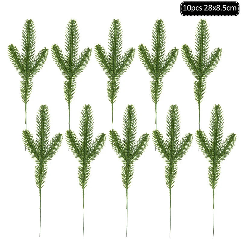 Rynx 1Pack Christmas Pine Needles Branches Artificial Plant Christmas Tree Ornaments Decorations for Home DIY Wreath Gift Box Wedding Flowers