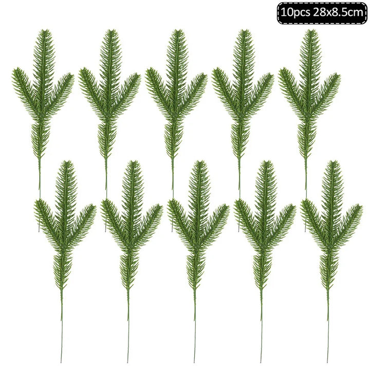 Rynx 1Pack Christmas Pine Needles Branches Artificial Plant Christmas Tree Ornaments Decorations for Home DIY Wreath Gift Box Wedding Flowers