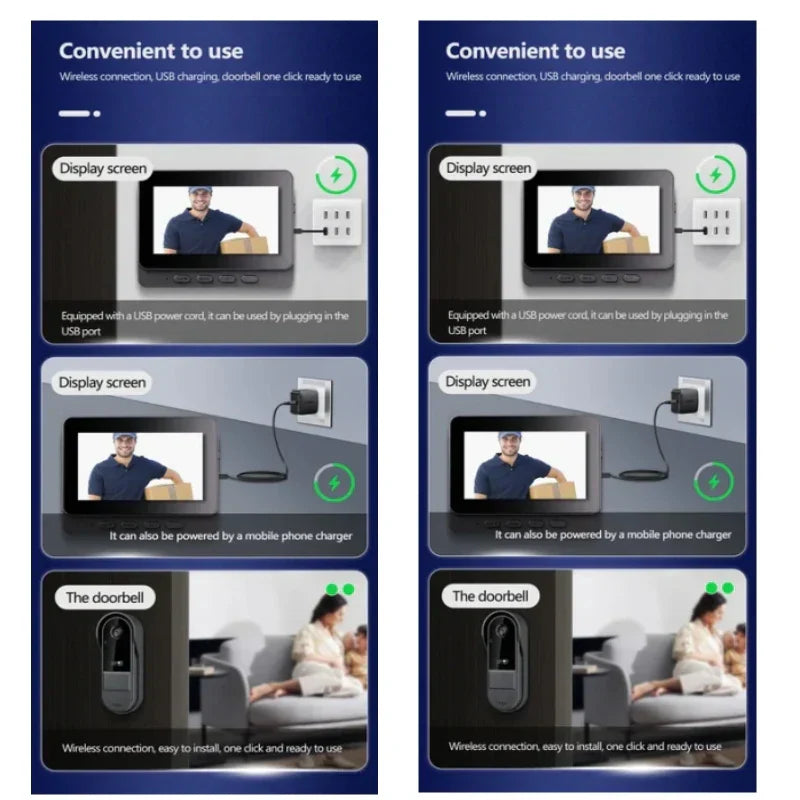 Lisslune | Wireless Video Doorbell with Intercom & Night HD Vision – 4.3” IPS Display, Waterproof