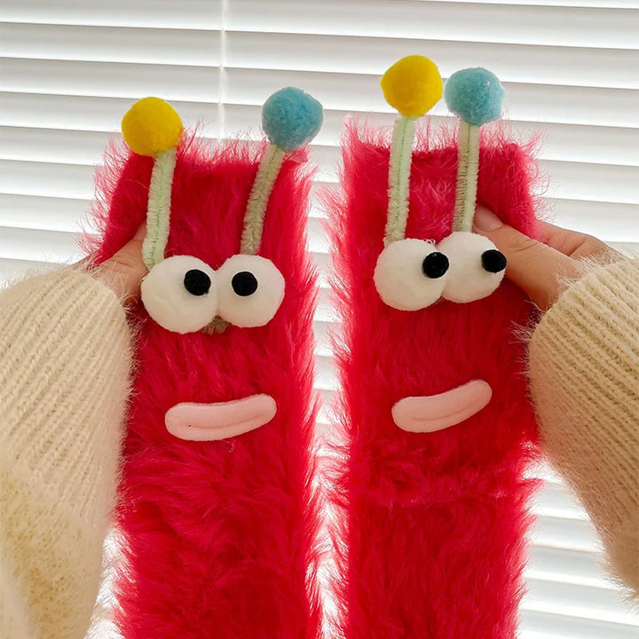 Lisslune | Fluffy Cartoon Women's Socks with Face