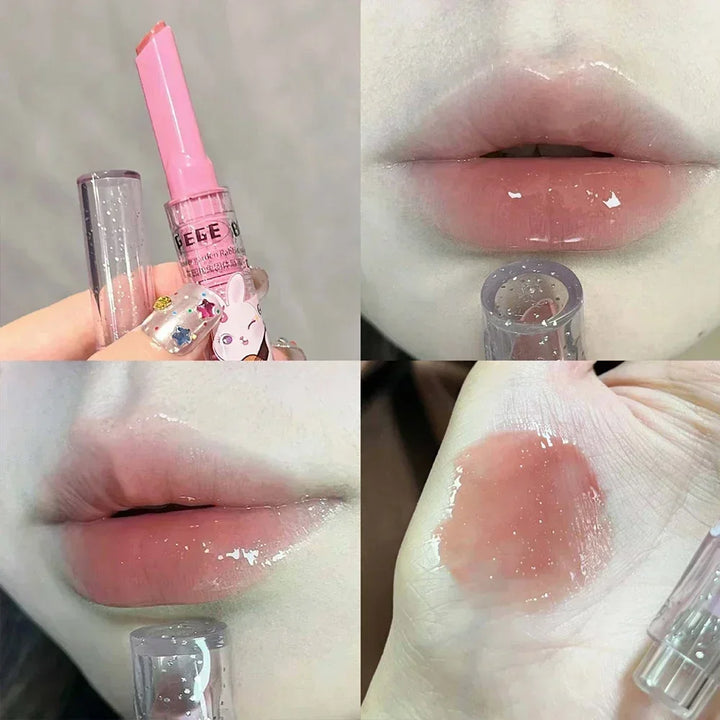 Rynx | 3PCS Heart-shaped Jelly Lipstick Pen Mirror Water Glitter Lip Lacquer Waterproof Moisturizing Lipstick Transparent Korean Makeup