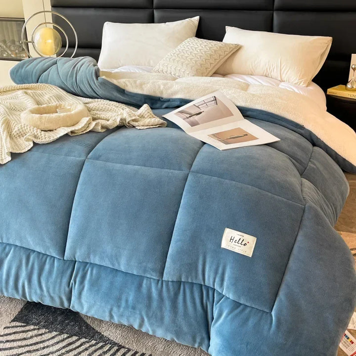 Rynx New Thick Milk Fleece Warm Blanket for Winter Artificial Lamb Cashmere Duvet Comforter Soft Warm Weighted Blankets Quilt Core