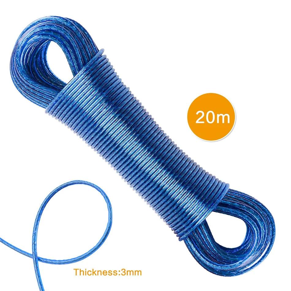 Lisslune | 20m Heavy-Duty Steel Wire Clothesline - Perfect for Indoor and Outdoor Use