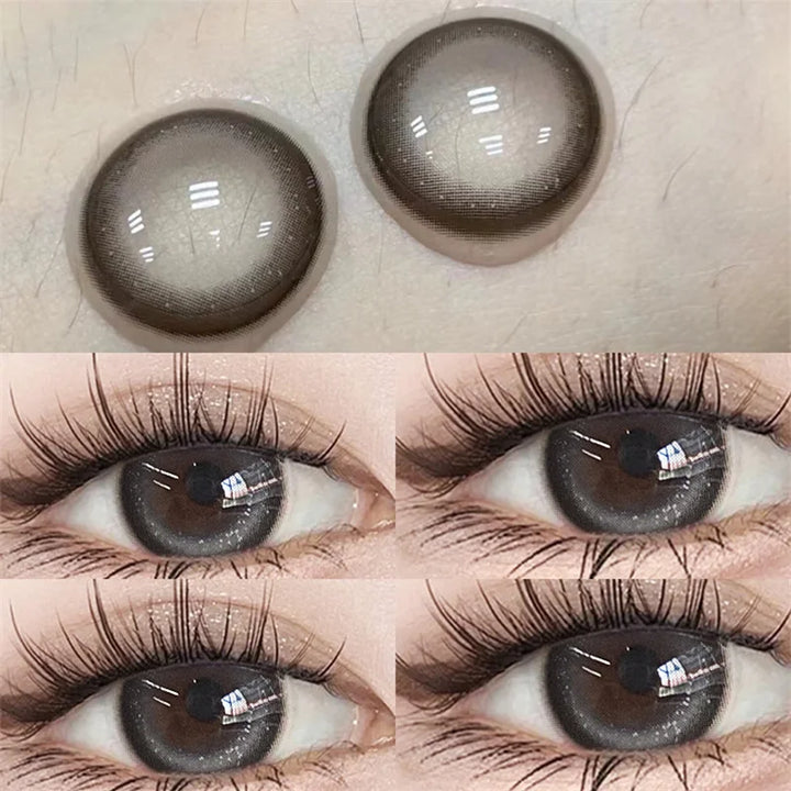 Lisslune | 1 Pair natural contact lenses for eye color beauty pupils with diopters soft round Korean lenses growth eye