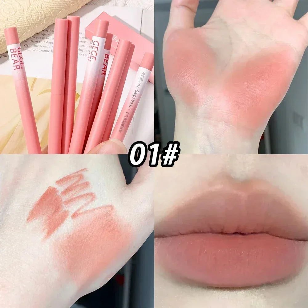 Rynx | Waterproof Lipstick Pencil Matte Nude Soft Solid Lipstick Pencil Long-lasting Professional Women's Lip Contour Korean Makeup