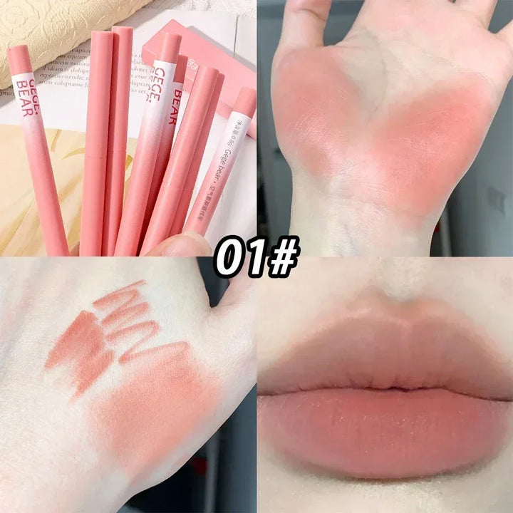 Rynx | Waterproof Lipstick Pencil Matte Nude Soft Solid Lipstick Pencil Long-lasting Professional Women's Lip Contour Korean Makeup