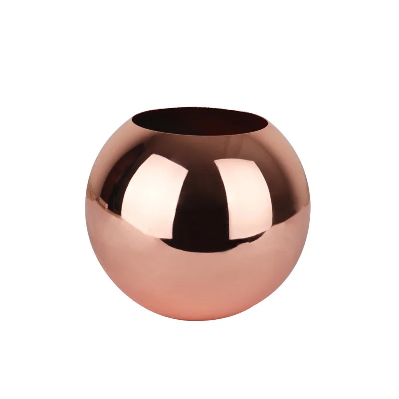 Lisslune | Stainless Steel Vase in Nordic Style Desktop Flower Pot BeFlower Pots Gold Black Rose Gold Classic Home Decoration