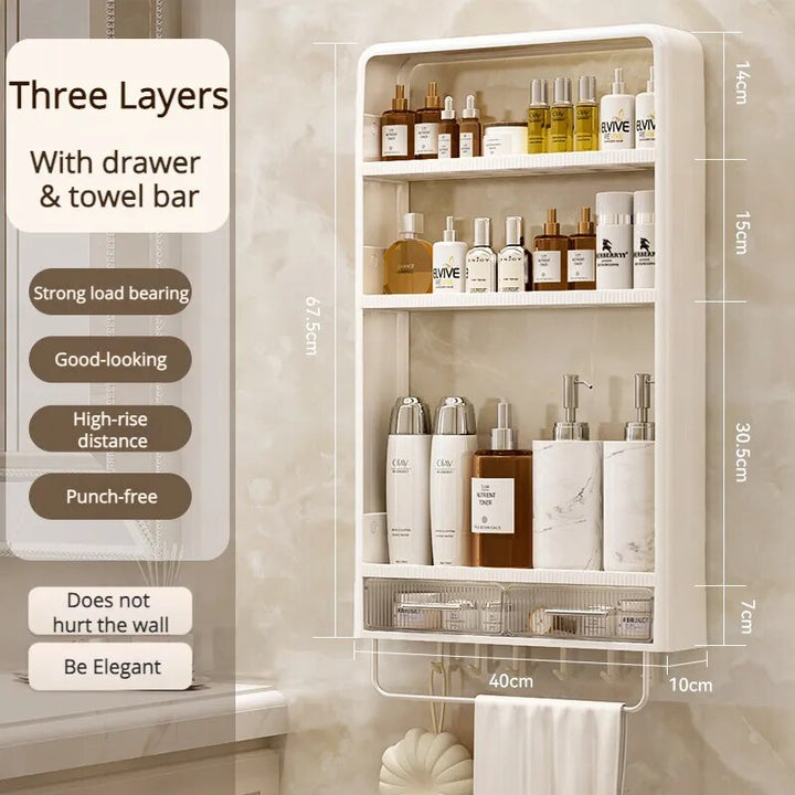 Lisslune | Home Essential Punch-Free Bathroom Organizer Shelf