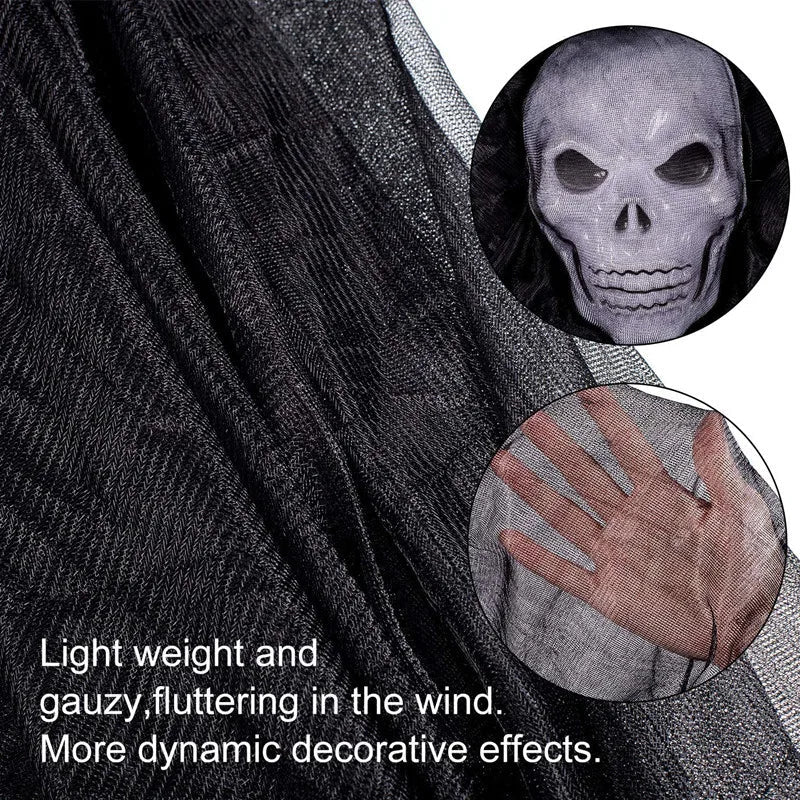 Rynx | Halloween Hanging Skull Ghost Haunted House Decoration With LED Sound Ghost Ornament Indoor Outdoor Bar Halloween Party Decor