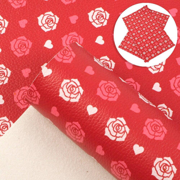 Lisslune | Floral Lychee Blossom Synthetic Leather Crafts Sheet - 20x33cm