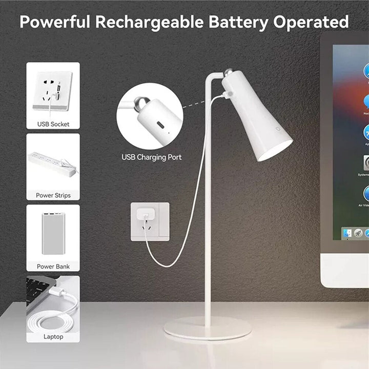 Lisslune | Shiny Orbit Rechargeable Rotating Desk Lamp