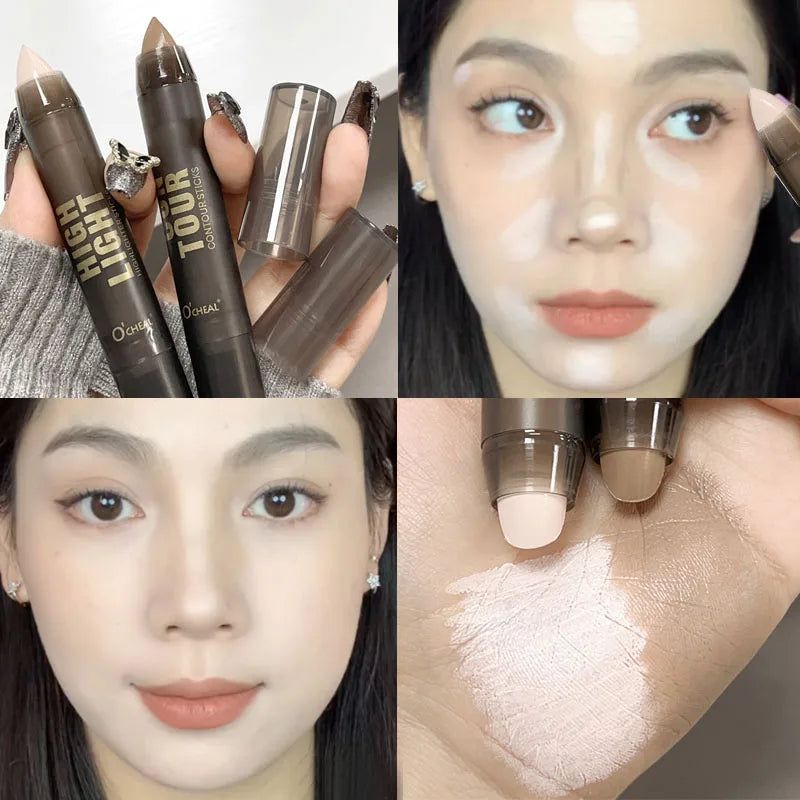 Rynx | Face Contour Highlighter Concealer Stick Waterproof Long-lasting Corrector Contouring Makeup Brightening Highlighting Bronzer Stick Cosmetics