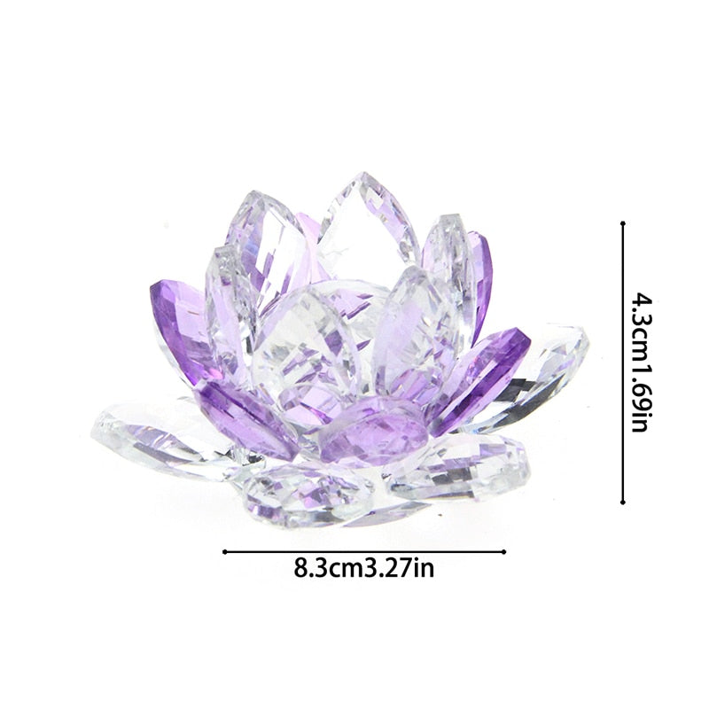 Lisslune | Crystal Lotus Flower Craft Glass Paperweight Home Decoration Ornaments Figures Home Wedding Party Decor Gifts Souvenir