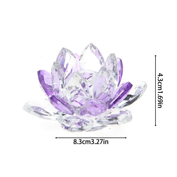 Lisslune | Crystal Lotus Flower Craft Glass Paperweight Home Decoration Ornaments Figures Home Wedding Party Decor Gifts Souvenir