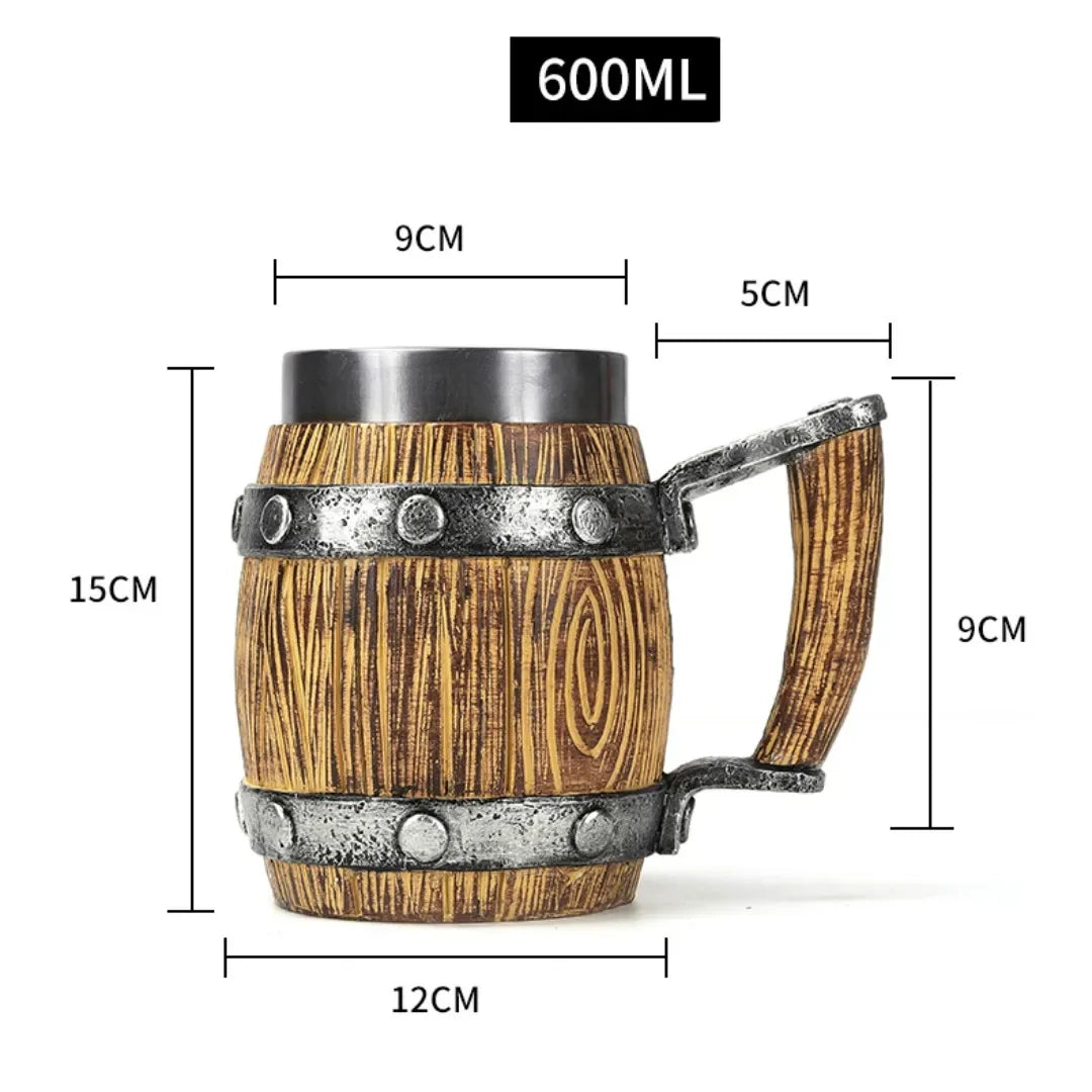 Lisslune | 3D Viking-Style Wooden Mug