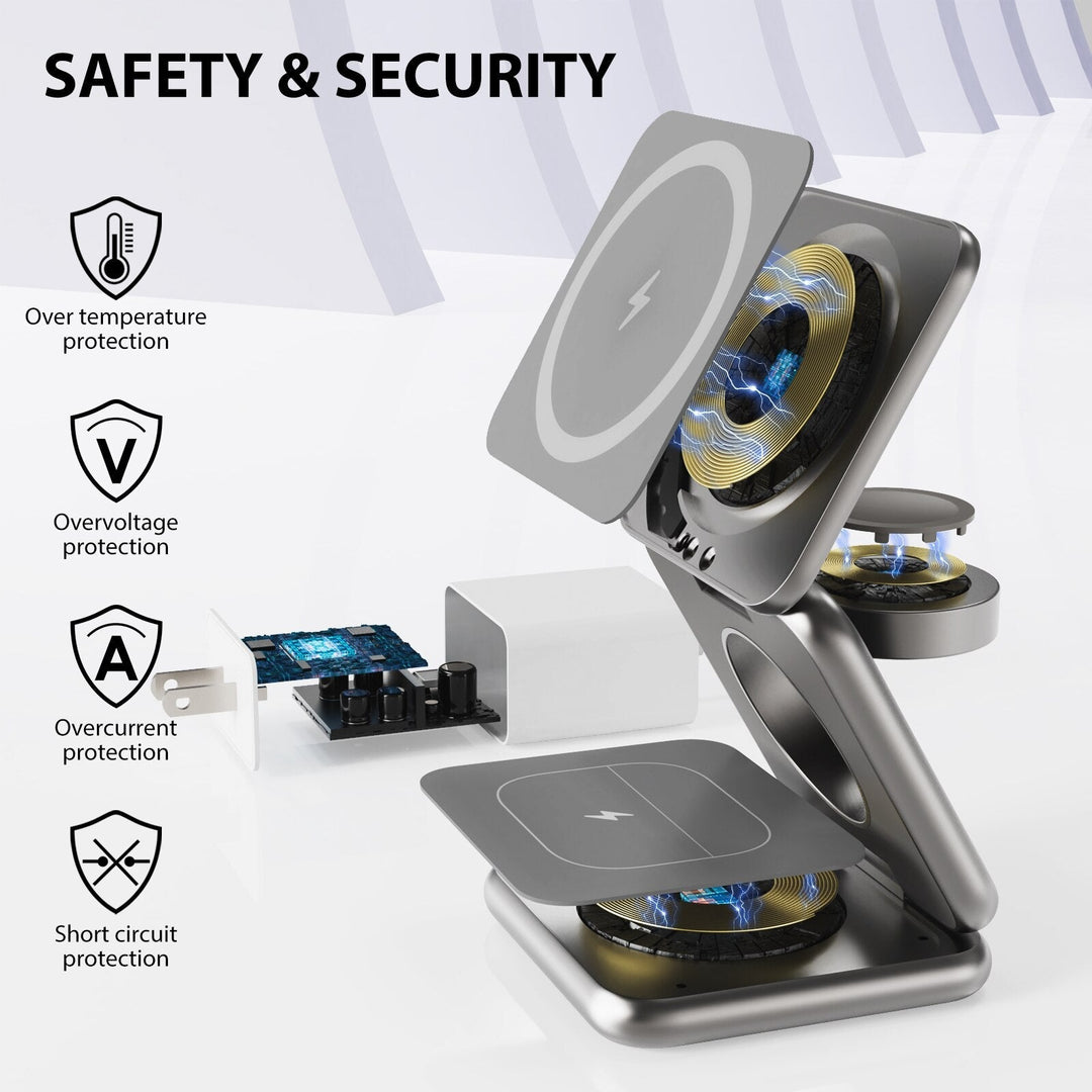 Lisslune | 3in1 Foldable Magnetic Smart Wireless Charger Stand