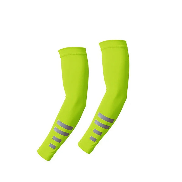 Rynx | 1Pair Summer Winter Outdoor Sun Protection Arm Sleeves Quick Drying Breathable Night Running Cycling Reflective Ice Silk Sleeves