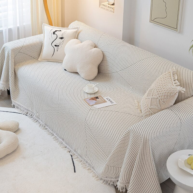 Lisslune | Nordic Style Comfy Soft Knitted Sofa Cover Blanket