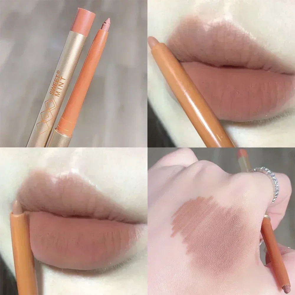 Rynx | Waterproof Lipstick Pencil Matte Nude Soft Solid Lipstick Pencil Long-lasting Professional Women's Lip Contour Korean Makeup